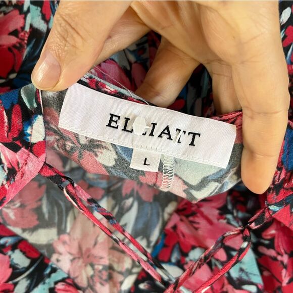 Elliatt Byron Asymmetrical Hem Midi Floral Dress in Multi Pink L - Picture 13 of 14